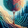 Cool and unusual tree - ai generated image