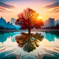 Cool and unusual tree - ai generated image