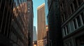 Cool urban background with buildings and shadows in downtown NYC