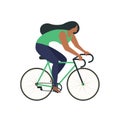 Cool vector character design on adult young man and woman riding bicycles. Stylish male and female hipsters on bicycle