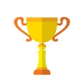 Cool vector flat design gold cup award icon. Winner prize goblet. First place champion trophy reward isolated. Success