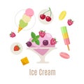 Cool vector ice cream infographic summer food design.