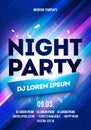 Flyer_guitar5_blauVector Party Night Flyer Or Banner Design Template With Dynamic Light Royalty Free Stock Photo