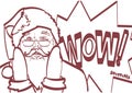 Cool vector Santa Claus in pop art style for any design. Eps 10 isolated