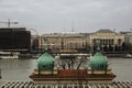 Cool view of Budapest city tram and river