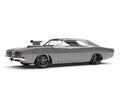 Cool vintage silver American muscle car - beauty shot