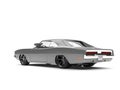 Cool vintage silver American muscle car - rear view Royalty Free Stock Photo