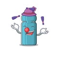 Cool water bottle Scroll mascot cartoon style playing Juggling Royalty Free Stock Photo