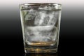 Cool water with ice in glass