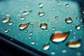 Cool Water rain droplets car window. Generate Ai Royalty Free Stock Photo