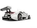 Cool white modern race super car - tail view