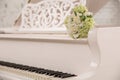 Cool white piano in a white interior Royalty Free Stock Photo