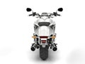 Cool white powerful motorcycle - back view