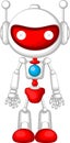 Cool White Red Robot Cyborg Cartoon