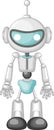 Cool White Robot Cybord Cartoon