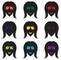 Cool Women`s Face Silhouettes