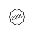 Cool word in frame icon. Graphic sticker of expression of admiration, joy, approval. Line tag for apps, sites and
