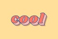 Cool word retro 3D effect pastel typography