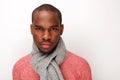 Cool young african american male fashion model with scarf Royalty Free Stock Photo