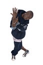 Cool young hip-hop man on white background Royalty Free Stock Photo