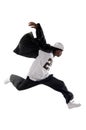 Cool young hip-hop man on white background Royalty Free Stock Photo