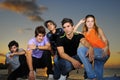 Cool young team posing outdoors Royalty Free Stock Photo