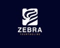Cool Zebra logo design and unique animal concept, can be used as a sign, app Icon or symbol, multi-layer vector and easy to modify Royalty Free Stock Photo