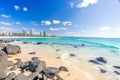 Coolangatta beach on a clear day looking towards Kirra Beach on the Gold Coast Royalty Free Stock Photo