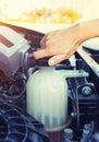 Coolant car check Royalty Free Stock Photo