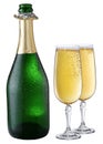 Cooled champagne bottle Royalty Free Stock Photo