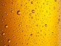 Cooled glass of beer close-up.  Small water drops on cold surface of beer glass Royalty Free Stock Photo