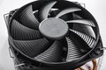 Cooler computer fan isolated on a white background. Royalty Free Stock Photo