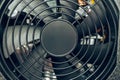Cooler fan for computer CPU unit close-up on black Royalty Free Stock Photo
