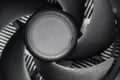 Cooler fan for computer CPU unit close-up on black Royalty Free Stock Photo