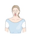 The Cooling Breath: Sheetali Pranayama. Vector