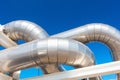 Cooling Chiller or Steam Pipeline and Insulation of Manufacturing in Oil and Gas Industrial, Petrochemical Distribution Pipe at Royalty Free Stock Photo