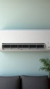 Cooling comfort Split AC on white wall, softened by a gentle blur Royalty Free Stock Photo