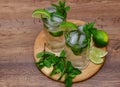 Cooling drink with mint and lime