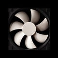 cooling fan for computer system unit or power supply, pc cooler on black Royalty Free Stock Photo
