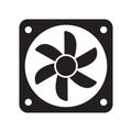 Cooling fan icons. Cool fans vector symbols, electrical air industry signs, electric wind climate industrial propellers with blade