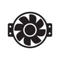 Cooling fan icons. Cool fans vector symbols, electrical air industry signs, electric wind climate industrial propellers with blade