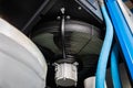 Cooling fan inside industrial air compressor unit Royalty Free Stock Photo
