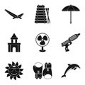 Cooling icons set, simple style Royalty Free Stock Photo