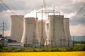 The cooling stacks in power station Royalty Free Stock Photo