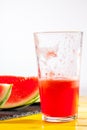 Cooling summer fruit drink. Watermelon smoothie.