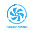 Cooling system vector logo, aircon icon