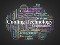 Cooling Technology Word Cloud. Key Terms on Heat Management and Thermal System Design Royalty Free Stock Photo