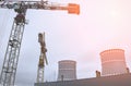 Cooling tower of an environmentally friendly nuclear power plant under construction Royalty Free Stock Photo
