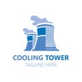 Cooling Tower logo image design, energy industry station vector