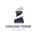 Cooling Tower logo image design, energy industry station vector